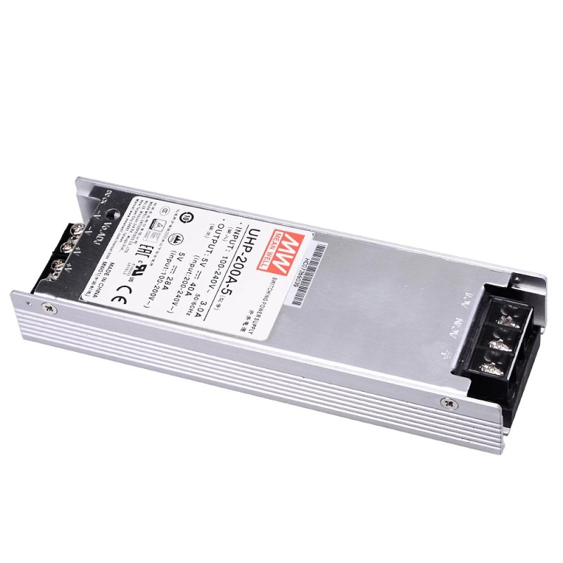 UHP-200A-5 MEANWELL 200W 5VDC 40A 115/230VAC İnce Tip PFC Anahtarlamalı Güç Kaynağı