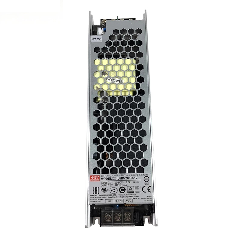 UHP-200R-12 MEANWELL 200,4 W 12 VDC 16,7 A 115/230 VAC İnce Tip PFC Anahtarlamalı Güç Kaynağı