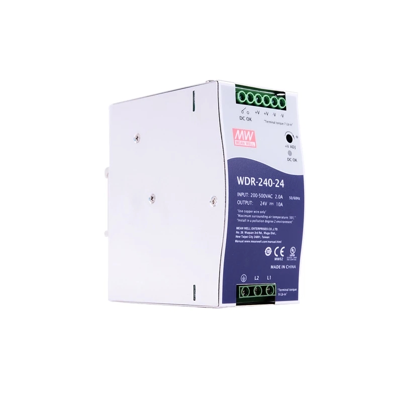 WDR-240-24 MEANWELL 240W 24VDC 10A 230/400VAC UltraWide Girişli Endüstriyel DIN Ray Güç Kaynağı