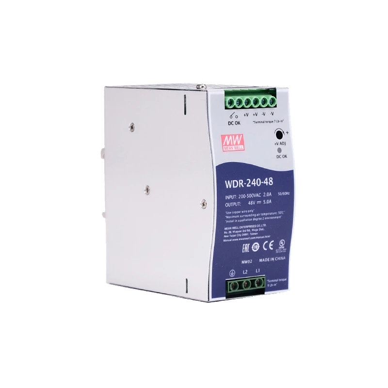 WDR-240-48 MEANWELL 240W 48VDC 5A 230/400VAC UltraWide Girişli Endüstriyel DIN Rayı Güç Kaynağı