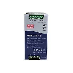 WDR-240-48 MEANWELL 240W 48VDC 5A 230/400VAC UltraWide Girişli Endüstriyel DIN Rayı Güç Kaynağı