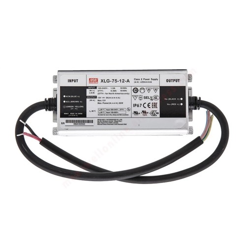 XLG-75-12-A MEANWELL 60W 12VDC 5A 115/230VAC Sabit Güç Modu LED Sürücüsü