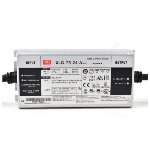 XLG-75-24-A MEANWELL 74,4W 24VDC 3,1A 115/230VAC Sabit Güç Modu LED Sürücüsü