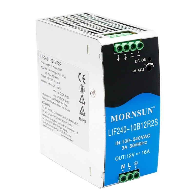 PFC Fonksiyonlu 240W 24V 10.0A 85-264VAC/120-370VDC DIN Ray Anahtarlama Güç Kaynağı