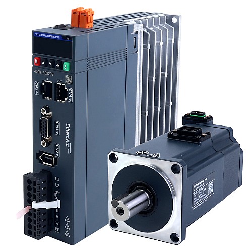 A6 Serisi 400W STO Safe Torque Off EtherCAT AC Servo Motor Kiti 3000rpm 1,27Nm Frenli 17-Bit Mutlak Encoder IP67 - A6-EC400H2B1-M17-STO | StepperOnline