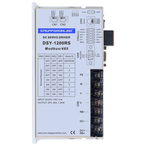 DSY Serisi 1000W RS485 DC Servo Motor 24-70VDC 3,20Nm 3000rpm 17-Bit Artımlı Kodlayıcı IP65