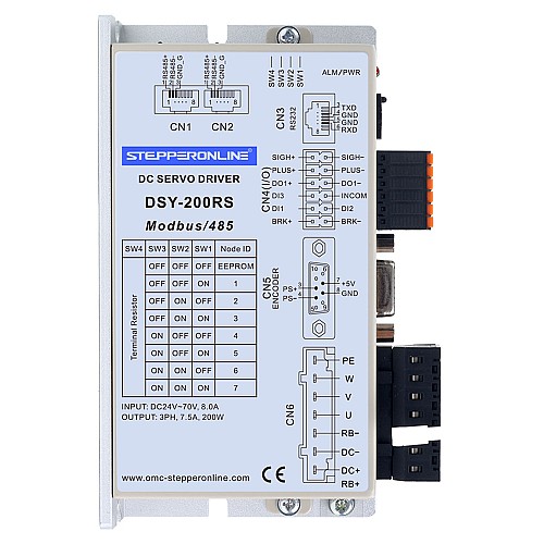 DSY Serisi 200W RS485 DC Servo Motor 24-70VDC 0,637Nm 3000rpm 17-Bit Artımlı Kodlayıcı IP65 DSY Serisi 200W RS485 DC Servo Motor 24-70VDC 0,637Nm 3000rpm 17-Bit Artımlı Kodlayıcı IP65