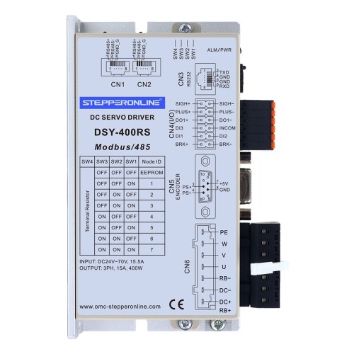 DSY Serisi 400W RS485 DC Servo Motor 24-70VDC 1,27Nm Frenli 3000rpm 17-Bit Artımlı Kodlayıcı IP65 DSY Serisi 400W RS485 DC Servo Motor 24-70VDC 1,27Nm Frenli 3000rpm 17-Bit Artımlı Kodlayıcı IP65
