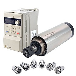 220V 2.2KW Φ80x193.5mm Hava Soğutmalı Mil Motoru ve 3HP 2.2KW 12.5A Değişken Frekanslı Sürücü Kiti