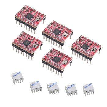 A4988 3D Yazıcı Reprap için Isı Emicili Adım Motoru Sürücü Modülü (5'li Paket)