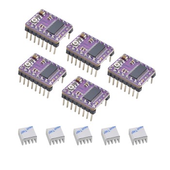 3D Yazıcı Reprap için Isı Emicili DRV8825 Step Motor Sürücü Modülü (5 Adetlik Paket)