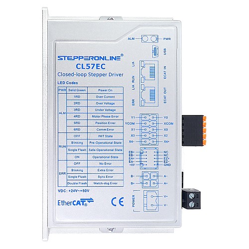 Nema 17, 23, 24 Step Motor için Y Serisi EtherCAT Kapalı Döngü Step Motor Sürücüsü 0-7,2A 24-50VDC