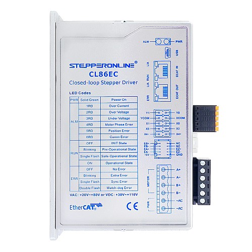 Nema 34 Step Motor için Y Serisi EtherCAT Kapalı Döngü Step Motor Sürücüsü 0-8,5A 20-80VAC/30-110VDC