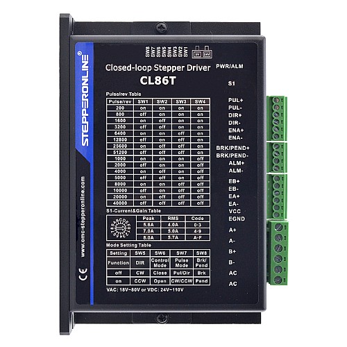 TS Serisi 4 Eksenli 12,0 Nm (1699,34 oz.in) Nema 34 Kapalı Döngü Adım Motoru Kiti Güç Kaynağı ile