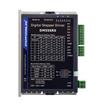 Nema 17, 23, 24 Step Motorlar için Modbus RS485 Step Motor Sürücüsü 0,1-5,6A 24-48VDC