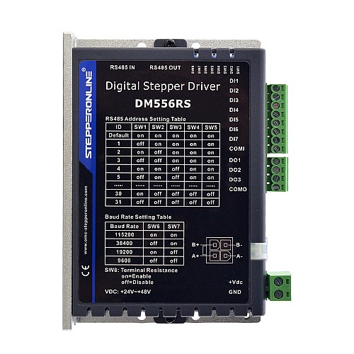 Nema 17, 23, 24 Step Motorlar için Modbus RS485 Step Motor Sürücüsü 0,1-5,6A 24-48VDC Nema 17, 23, 24 Step Motorlar için Modbus RS485 Step Motor Sürücüsü 0,1-5,6A 24-48VDC
