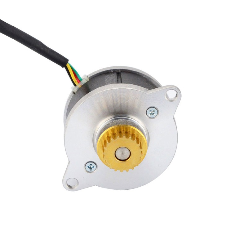 Yuvarlak Nema 14 0,9 derece 9,0Ncm (12,75oz.in) 0,43A Φ36x21,5 mm kasnaklı - 14HR09-0434S-C1 | StepperOnline