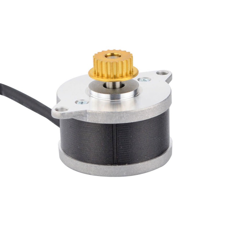 Yuvarlak Nema 14 0,9 derece 9,0Ncm (12,75oz.in) 0,43A Φ36x21,5 mm kasnaklı - 14HR09-0434S-C1 | StepperOnline
