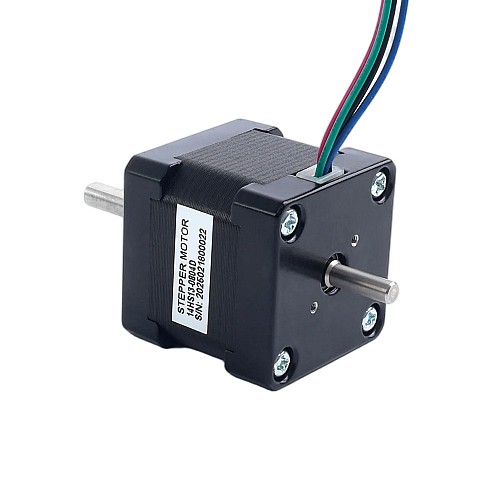 Çift Şaft Nema 14 1,8 derece 18 Ncm (25,5 oz.in) 0,8 A 35,2x35,2x34 mm 4 Kablo