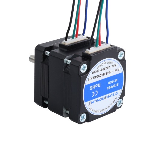 Nema 16 Montajlı Motor, İçi Boş ve Katı Şaftlı Bipolar 1,8 derece 8 Ncm (11,33 oz.in) 0,3 A 39x39x40 mm 4 Kablo