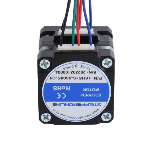 Nema 16 Montajlı Motor, İçi Boş ve Katı Şaftlı Bipolar 1,8 derece 8 Ncm (11,33 oz.in) 0,3 A 39x39x40 mm 4 Kablo