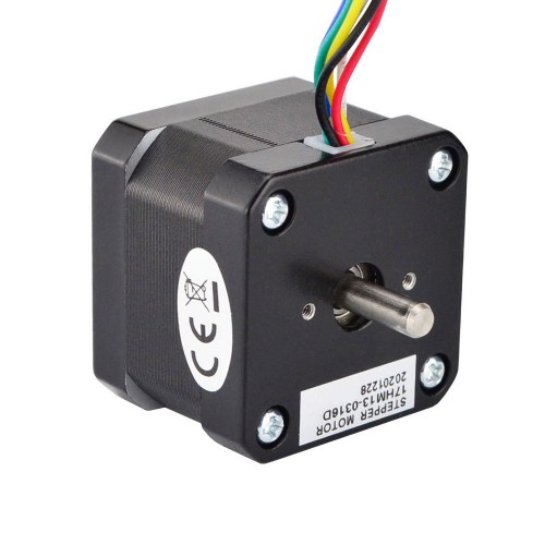 Çift Şaftlı Nema 17 Tek Kutuplu 0,9 derece 16 Ncm (22,66 oz.in) 0,3 A 42x42x34 mm 6 Kablo