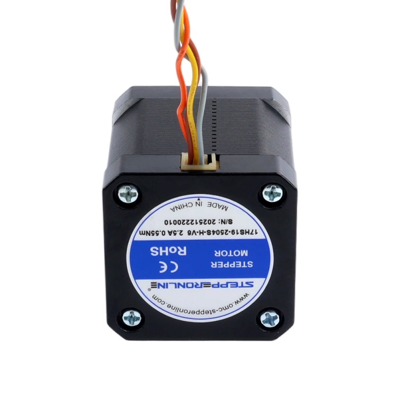 Nema 17 Yüksek Sıcaklık Adım Motoru 55Ncm(77,93oz.in), 38mm, D-tipi mil 5mm, İzolasyon Sınıfı H 180 °C, JST-XH Konnektör - 17HS19-2504S-H-V6 | StepperOnline