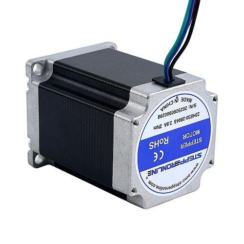 E Serisi Nema 23 Bipolar 1,8 derece 2,0Nm(283,22oz.in) 2,8 A 57x57x76 mm 4 Kablo