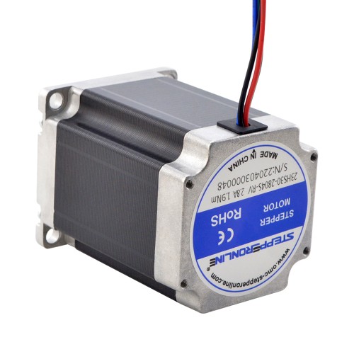 NmRV30 Sonsuz Dişli Hız Düşürücü için 9 mm Şaftlı Nema 23 Adım Motoru 1,9 Nm (269 oz.in)