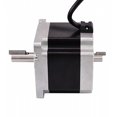 Kamalı Çift Şaftlı Nema 34 CNC Adım Motoru 4,5 Nm (637,25 oz.in) 5,5 A 86x86x80 mm Kamalı Çift Şaftlı Nema 34 CNC Adım Motoru 4,5 Nm (637,25 oz.in) 5,5 A 86x86x80 mm