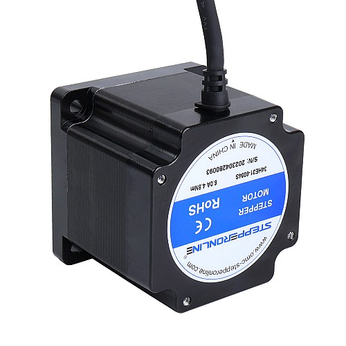 E Serisi Nema 34 Step Motor Bipolar 1,8 derece 4,8 Nm (679,74 oz.in) 6,0 A 86x86x80 mm 4 Kablo