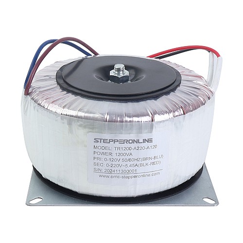 1200VA Tek Fazlı Toroidal Transformatör 120VAC - 220VAC 5,45A 50/60Hz