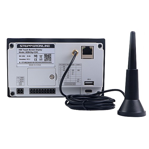 4.3" 480x272px RS-485 Seri Port ve USB 128MB/FLASH 128MB/Bellek HMI Dokunmatik Ekranlı LED Ekran WiFi Modülü ile